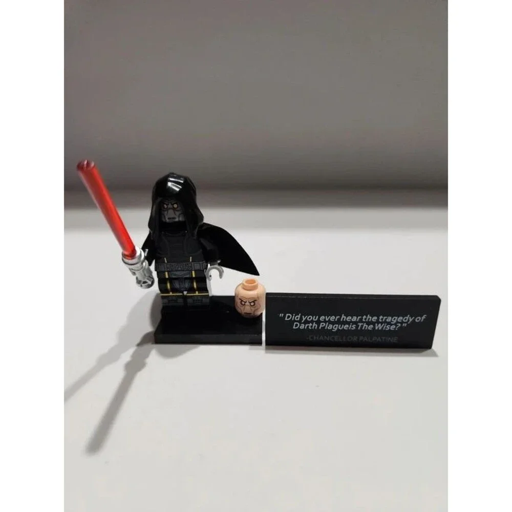 Custom Darth Plagueis the Wise Star Wars Minifigure + Quote Tile